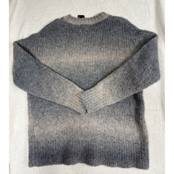 Banana Republic M VERNICE Alpaca OMBRÉ SWEATER Spacedye Crew Gray - Picture 10 of 10